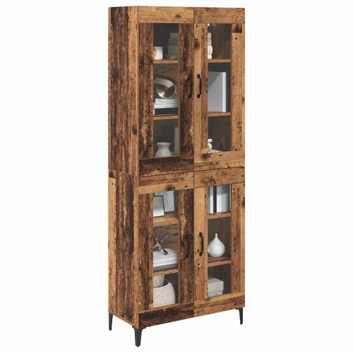 vidaXL Highboard Παλιό Ξύλο 69,5 x 34 x 180 εκ. Επεξεργασμένο Ξύλο