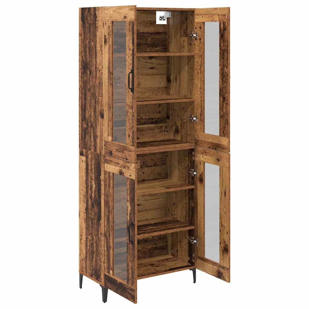 vidaXL Highboard Παλιό Ξύλο 69,5 x 34 x 180 εκ. Επεξεργασμένο Ξύλο