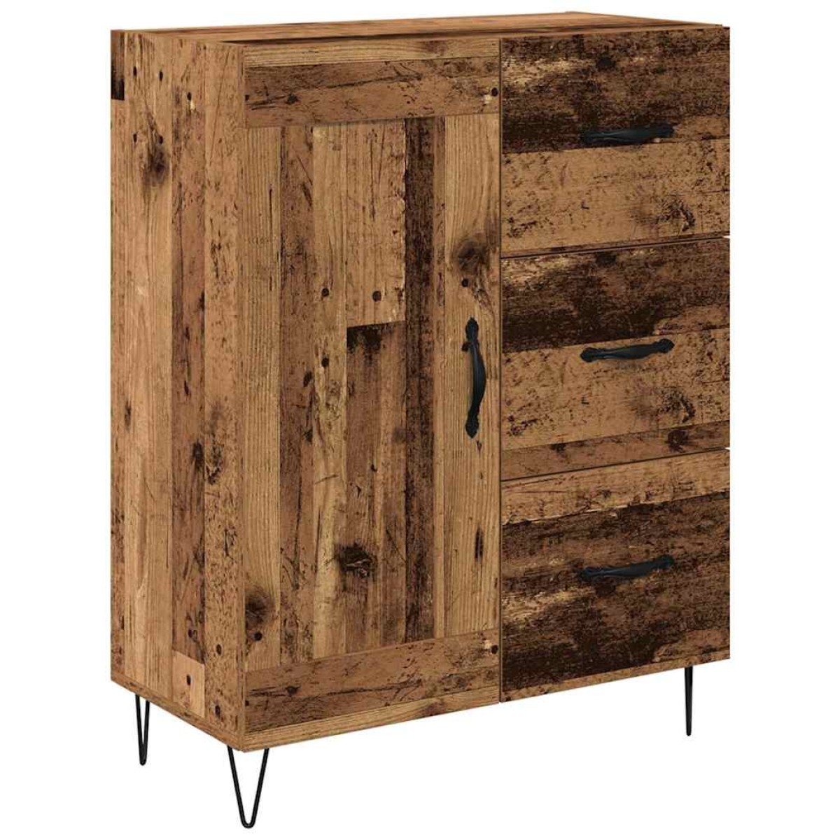 vidaXL Highboard 2 τμχ. Παλιό ξύλο 69,5 x 34 x 180 εκ.