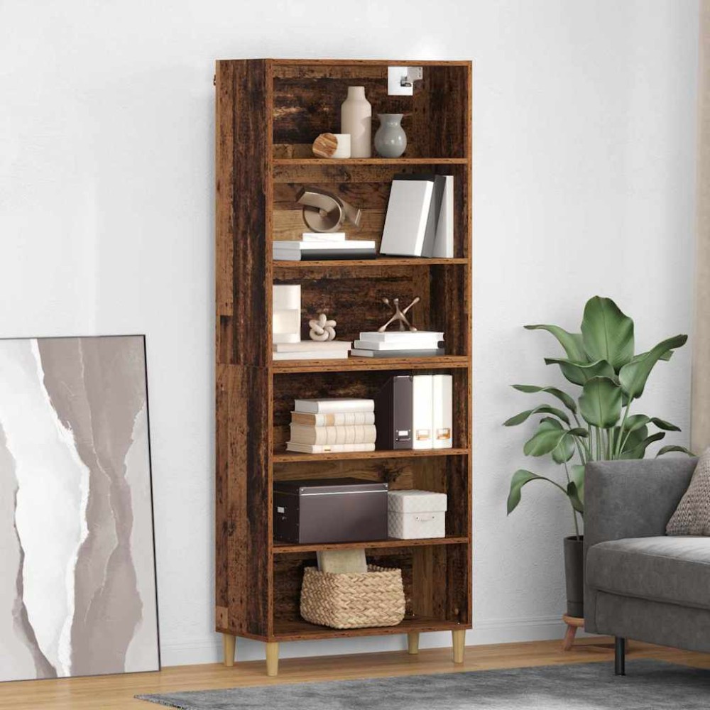 vidaXL Highboard Παλιό Ξύλο 69,5 x 32,5 x 180 εκ Επεξεργασμένο Ξύλο