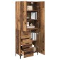 vidaXL Highboard Παλιό Ξύλο 69,5 x 34 x 180 εκ. Επεξεργασμένο Ξύλο