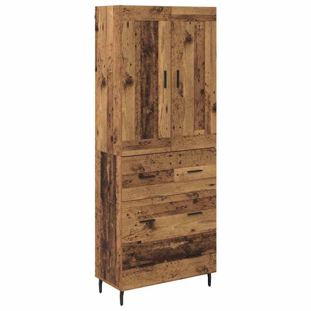 vidaXL Highboard 2 τμχ. Παλιό ξύλο 69,5 x 34 x 180 εκ.