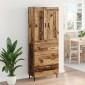 vidaXL Highboard 2 τμχ. Παλιό ξύλο 69,5 x 34 x 180 εκ.