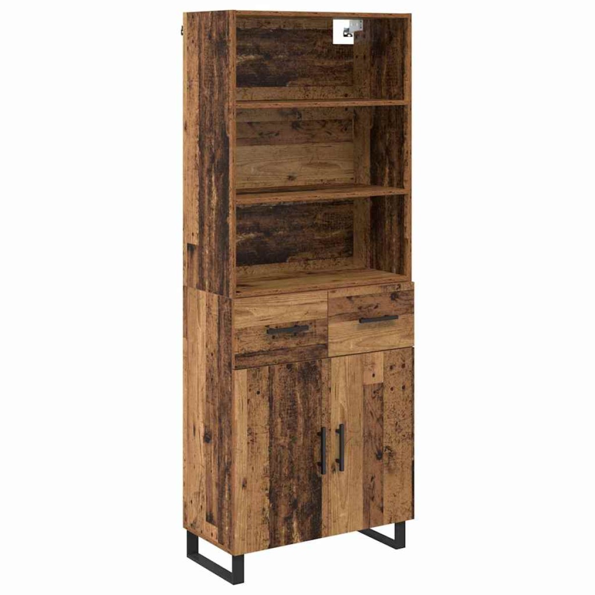 vidaXL Highboard 2 τμχ. Παλιό ξύλο 69,5 x 34 x 180 εκ.