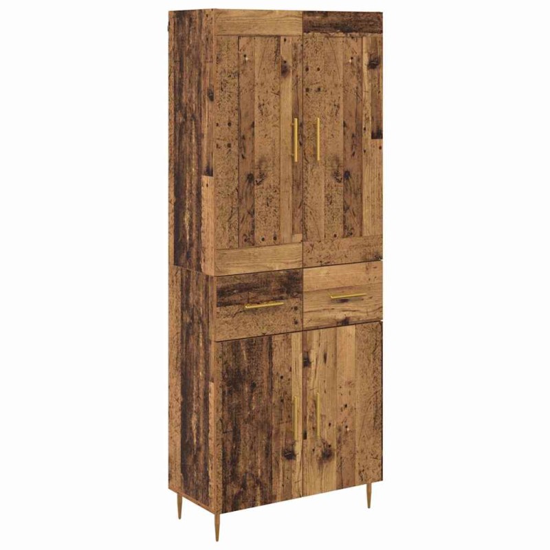 vidaXL Highboard Παλιό Ξύλο 69,5 x 34 x 180 εκ. Επεξεργασμένο Ξύλο
