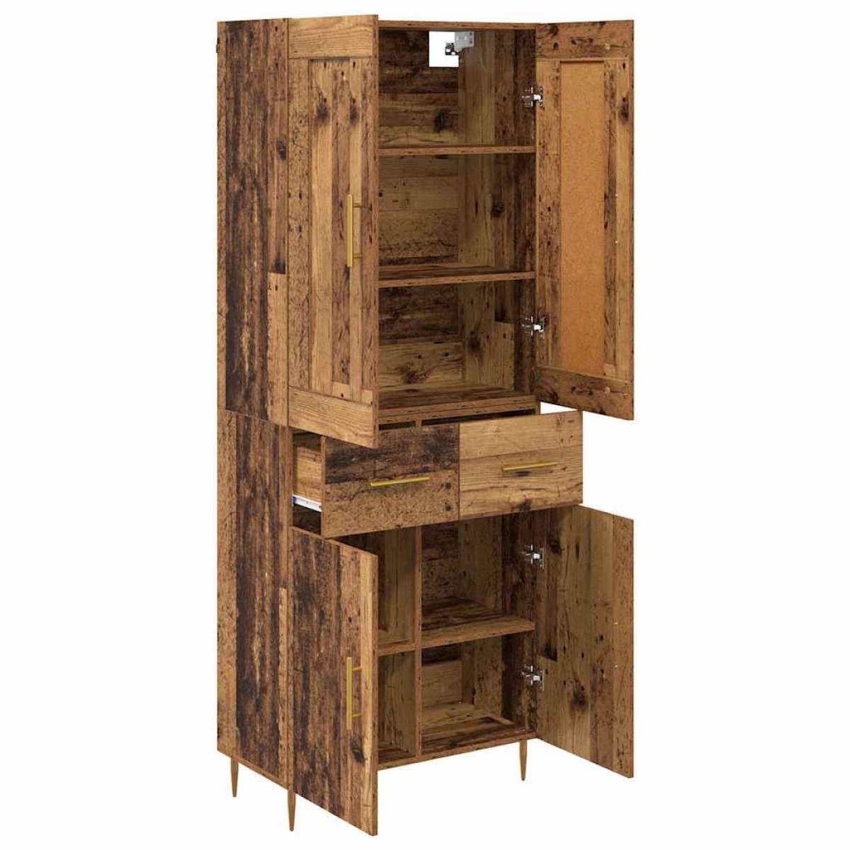 vidaXL Highboard Παλιό Ξύλο 69,5 x 34 x 180 εκ. Επεξεργασμένο Ξύλο