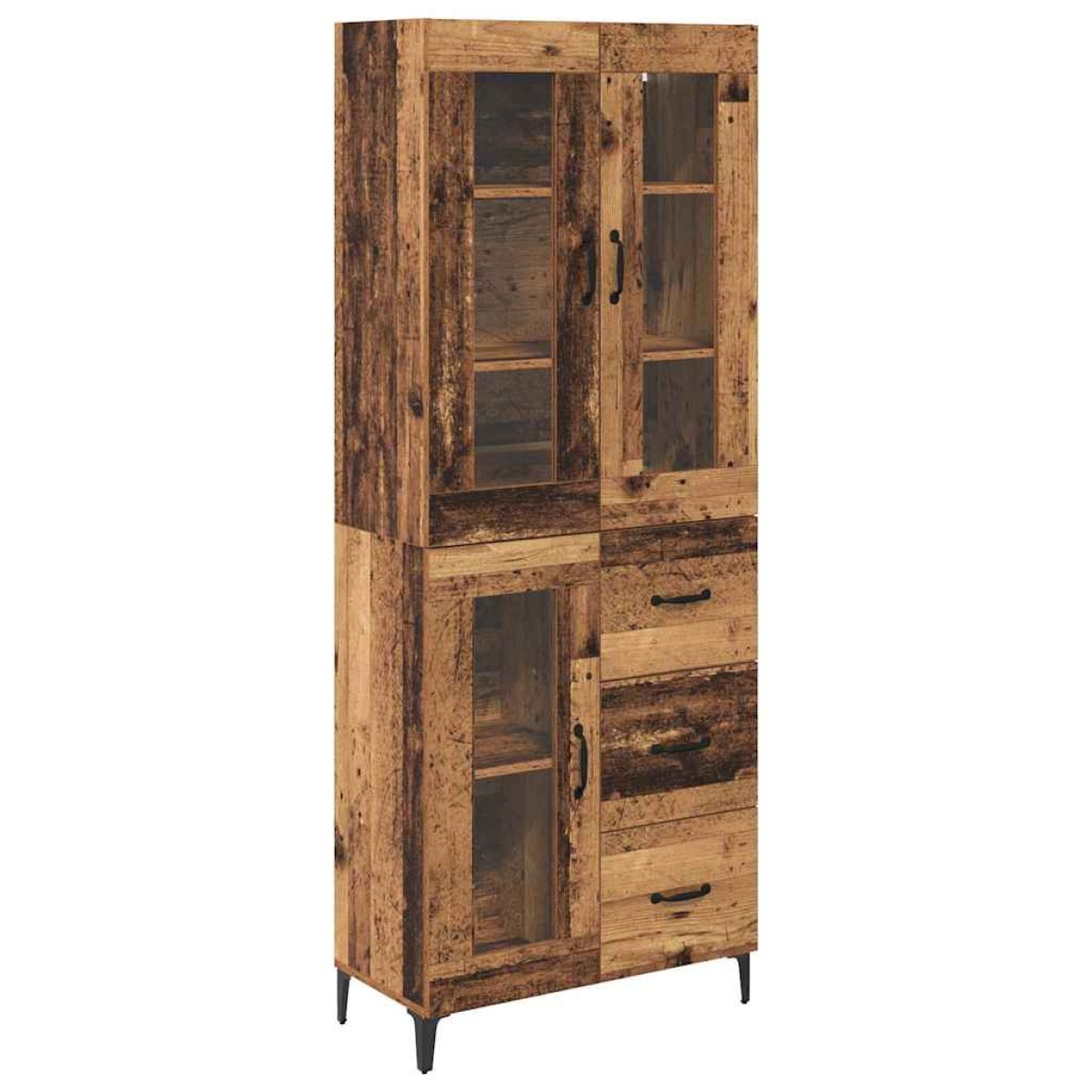 vidaXL Highboard Παλιό Ξύλο 69,5 x 34 x 180 εκ. Επεξεργασμένο Ξύλο