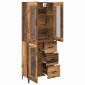 vidaXL Highboard Παλιό Ξύλο 69,5 x 34 x 180 εκ. Επεξεργασμένο Ξύλο