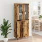 vidaXL Highboard 2 τμχ. Παλιό Ξύλο 69,5 x 34 x 180 εκ.