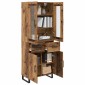 vidaXL Highboard 2 τμχ. Παλιό Ξύλο 69,5 x 34 x 180 εκ.