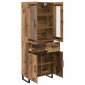 vidaXL Highboard 2 τμχ. Παλιό Ξύλο 69,5 x 34 x 180 εκ.