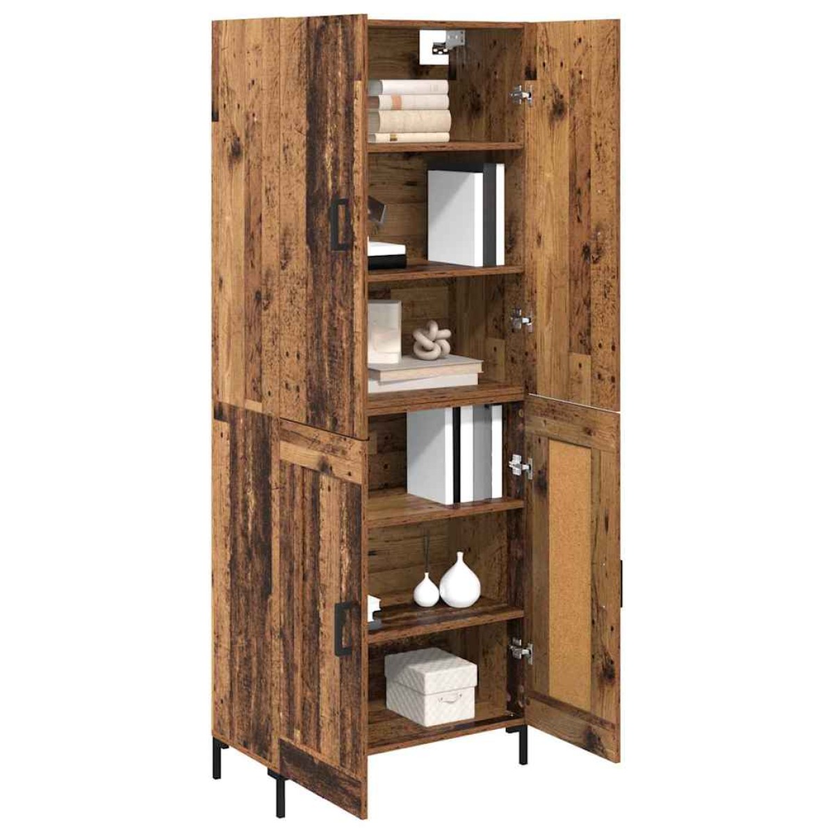vidaXL Highboard Παλιό Ξύλο 69,5 x 34 x 180 εκ. Επεξεργασμένο Ξύλο