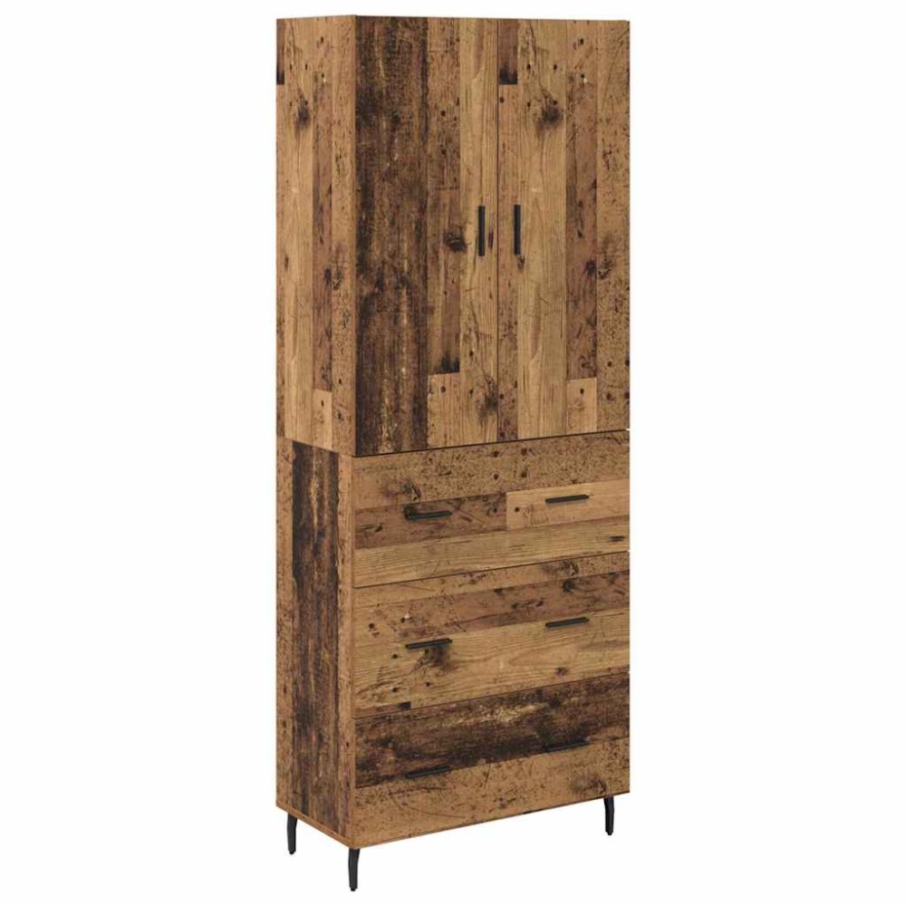 vidaXL Highboard 2 τμχ. Παλιό Ξύλο 69,5 x 34 x 180 εκ.