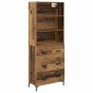 vidaXL Highboard Παλιό ξύλο 69,5 x 34 x 180 εκ. Επεξεργασμένο Ξύλο