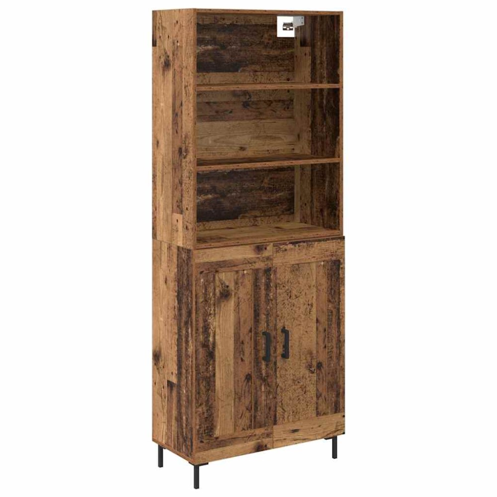 vidaXL Highboard Παλιό ξύλο 69,5 x 34 x 180 εκ. Επεξεργασμένο Ξύλο