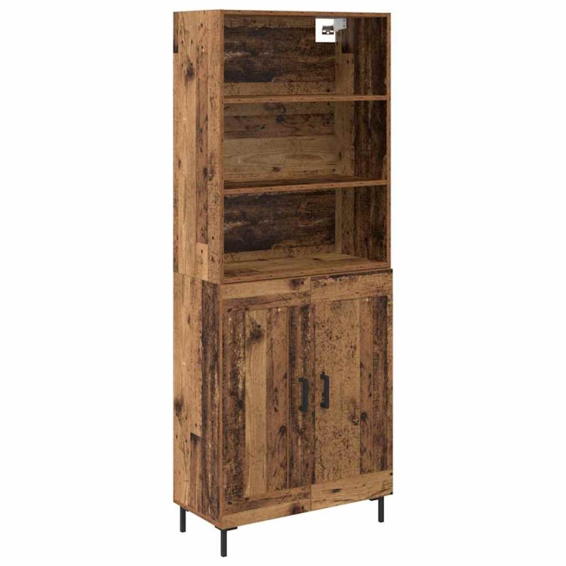 vidaXL Highboard Παλιό ξύλο 69,5 x 34 x 180 εκ. Επεξεργασμένο Ξύλο