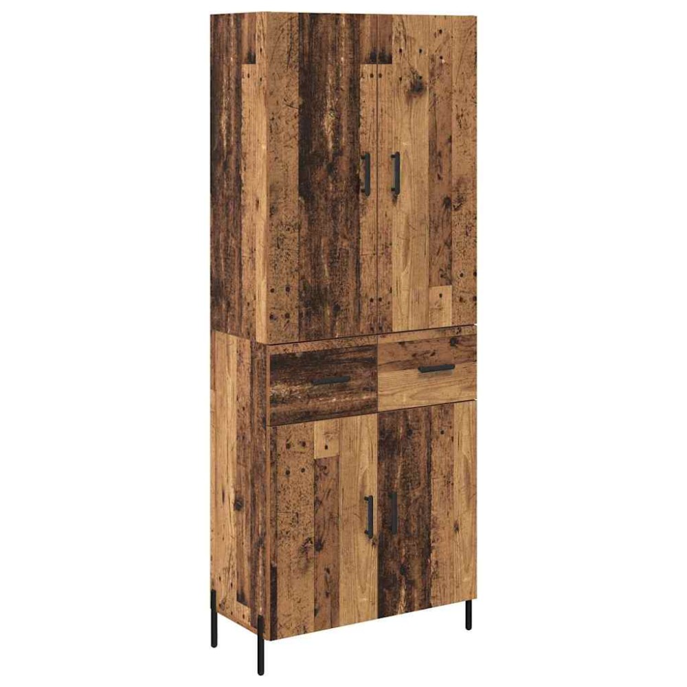 vidaXL Highboard Παλιό Ξύλο 69,5 x 34 x 180 εκ. Επεξεργασμένο Ξύλο