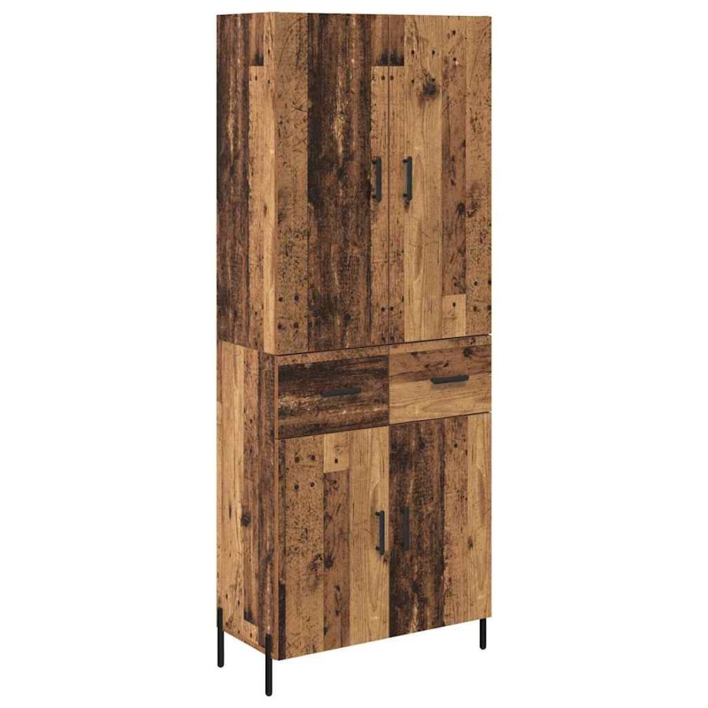 vidaXL Highboard Παλιό Ξύλο 69,5 x 34 x 180 εκ. Επεξεργασμένο Ξύλο
