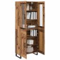 vidaXL Highboard 2 τμχ. Παλιό Ξύλο 69,5 x 34 x 180 εκ.