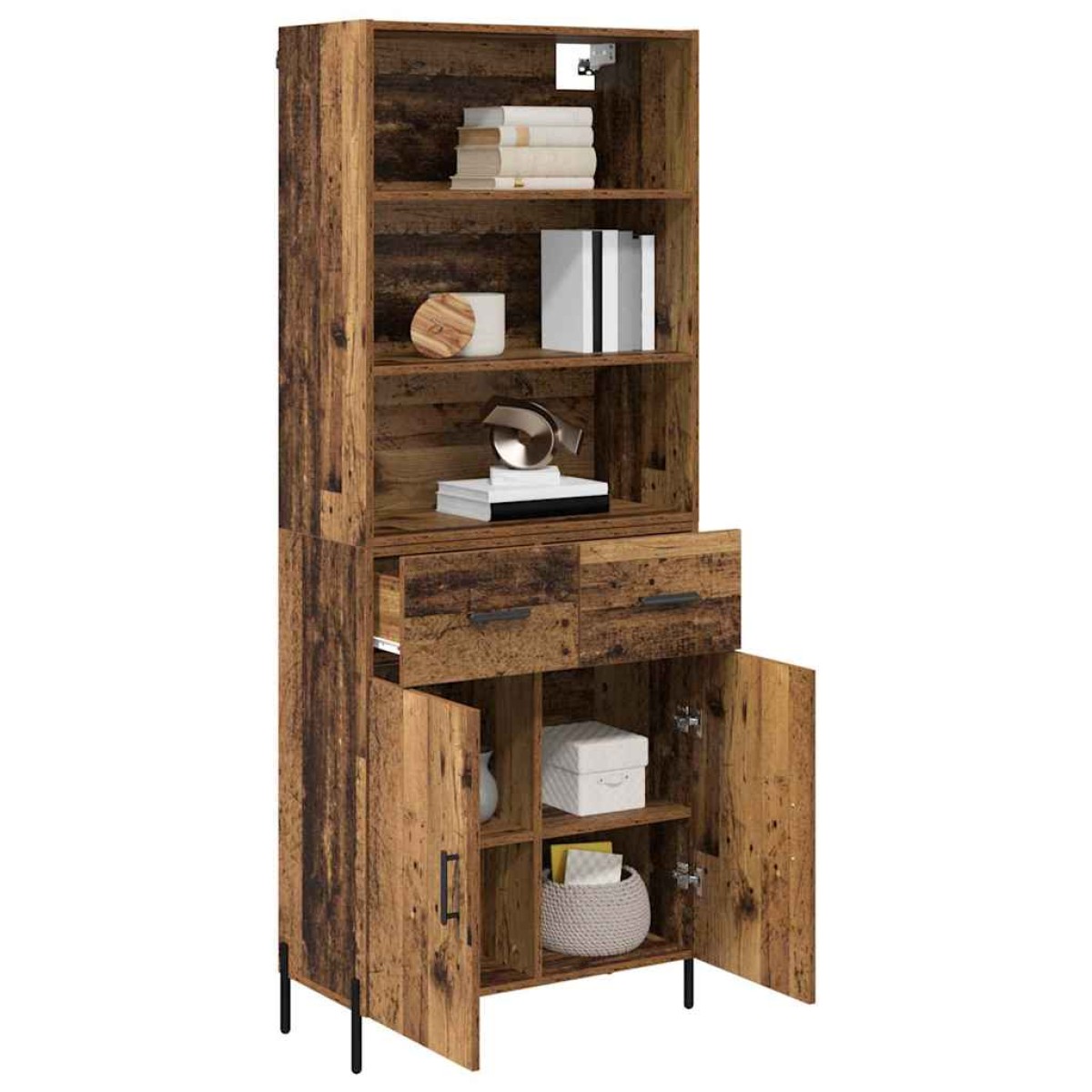 vidaXL Highboard Παλιό Ξύλο 69,5 x 32,5 x 180 εκ Επεξεργασμένο Ξύλο