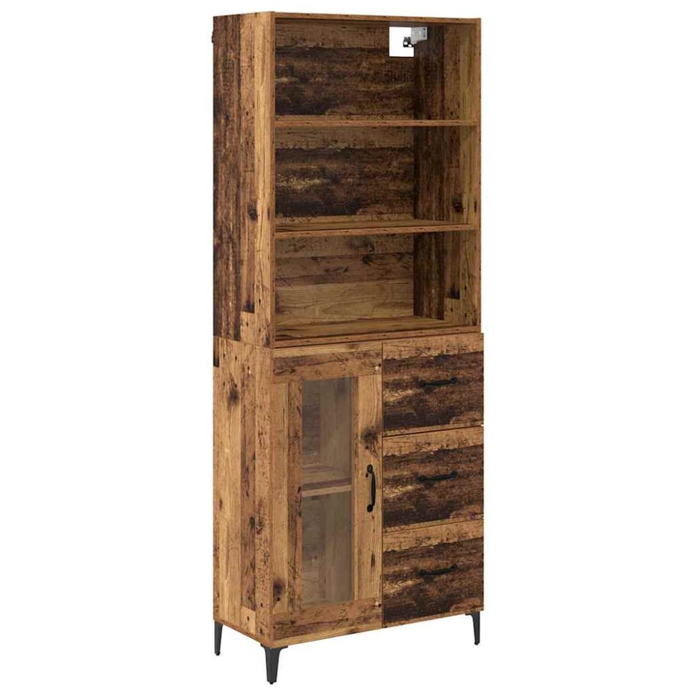 vidaXL Highboard Παλιό Ξύλο 69,5 x 34 x 180 εκ. Επεξεργασμένο Ξύλο