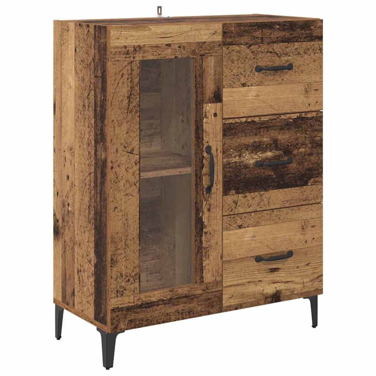 vidaXL Highboard Παλιό Ξύλο 69,5 x 34 x 180 εκ. Επεξεργασμένο Ξύλο