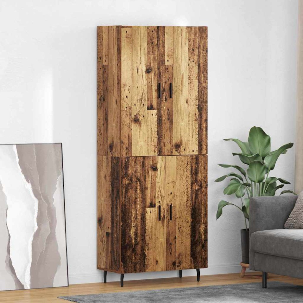 vidaXL Highboard 2 τμχ. Παλιό Ξύλο 69,5 x 34 x 180 εκ.