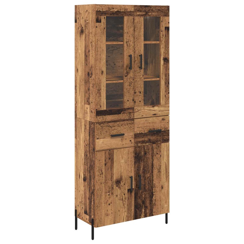 vidaXL Highboard Παλιό Ξύλο 69,5 x 34 x 180 εκ. Επεξεργασμένο Ξύλο