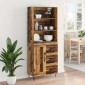 vidaXL Highboard 2 τμχ. Παλιό ξύλο 69,5 x 34 x 180 εκ.