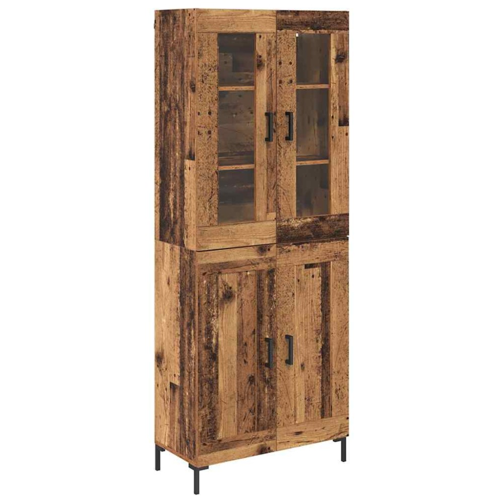 vidaXL Highboard 2 τμχ. Παλιό ξύλο 69,5 x 34 x 180 εκ.