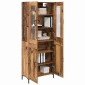 vidaXL Highboard 2 τμχ. Παλιό ξύλο 69,5 x 34 x 180 εκ.