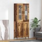 vidaXL Highboard 2 τμχ. Παλιό ξύλο 69,5 x 34 x 180 εκ.
