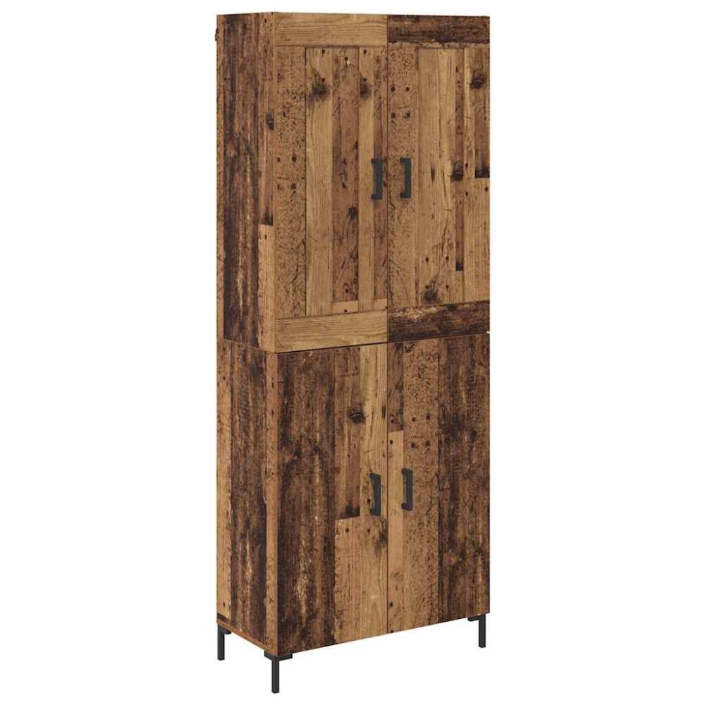 vidaXL Highboard 2 τμχ. Παλιό Ξύλο 69,5 x 34 x 180 εκ.