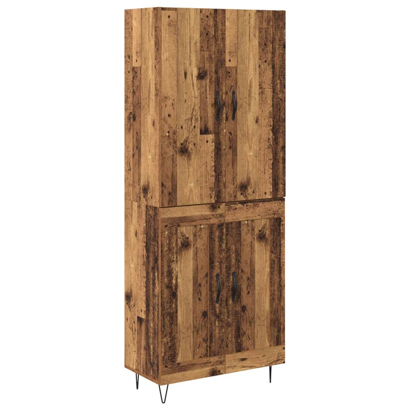 vidaXL Highboard 2 τμχ. Παλιό ξύλο 69,5 x 34 x 180 εκ.
