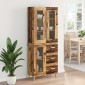 vidaXL Highboard Παλιό Ξύλο 69,5 x 34 x 180 εκ. Επεξεργασμένο Ξύλο