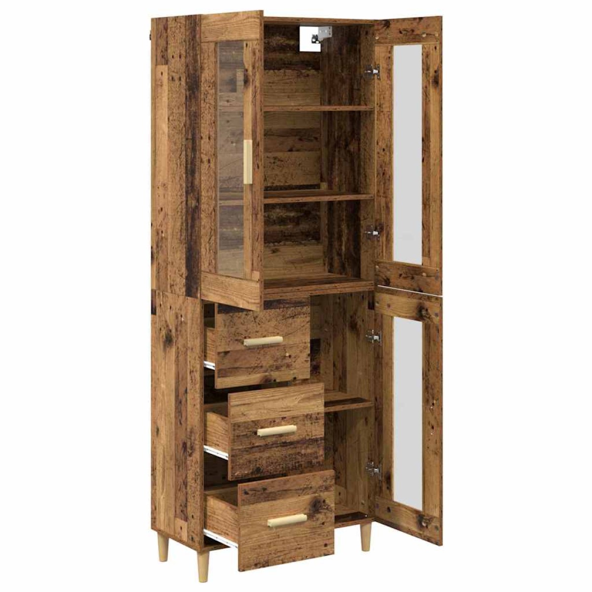 vidaXL Highboard Παλιό Ξύλο 69,5 x 34 x 180 εκ. Επεξεργασμένο Ξύλο