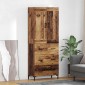 vidaXL Highboard 2 τμχ. Παλιό Ξύλο 69,5 x 34 x 180 εκ.