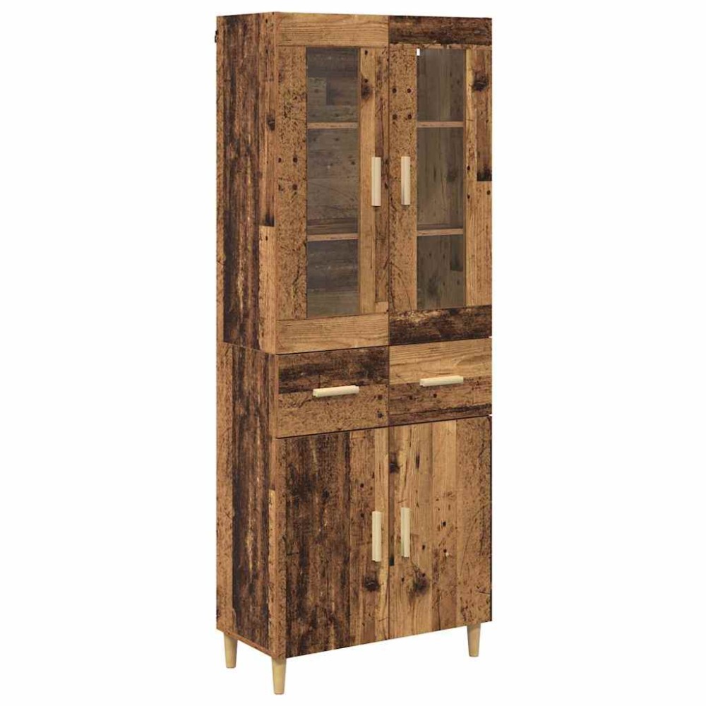 vidaXL Highboard Παλιό Ξύλο 69,5 x 34 x 180 εκ. Επεξεργασμένο Ξύλο
