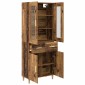 vidaXL Highboard Παλιό Ξύλο 69,5 x 34 x 180 εκ. Επεξεργασμένο Ξύλο