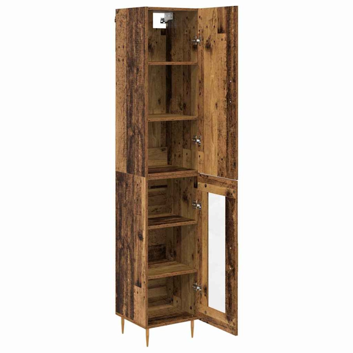 vidaXL Highboard 2 τμχ. Παλιό Ξύλο 34,5 x 34 x 180 εκ.