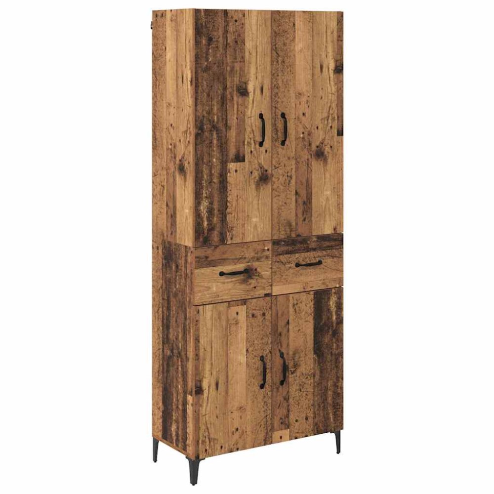 vidaXL Highboard Παλιό Ξύλο 69,5 x 34 x 180 εκ. Επεξεργασμένο Ξύλο