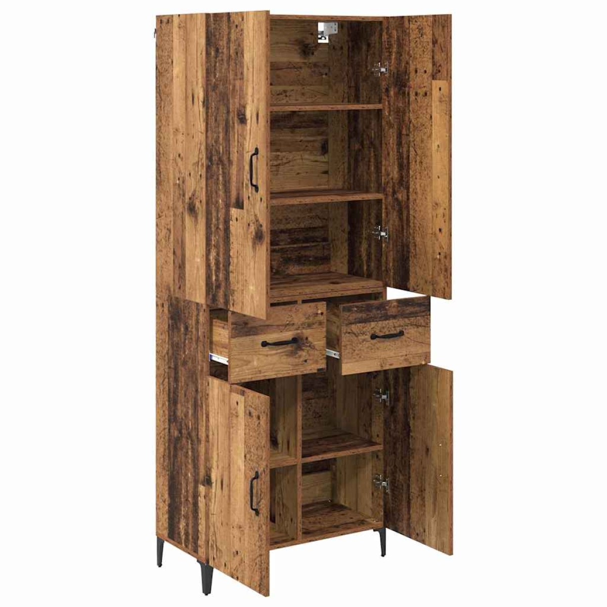vidaXL Highboard Παλιό Ξύλο 69,5 x 34 x 180 εκ. Επεξεργασμένο Ξύλο