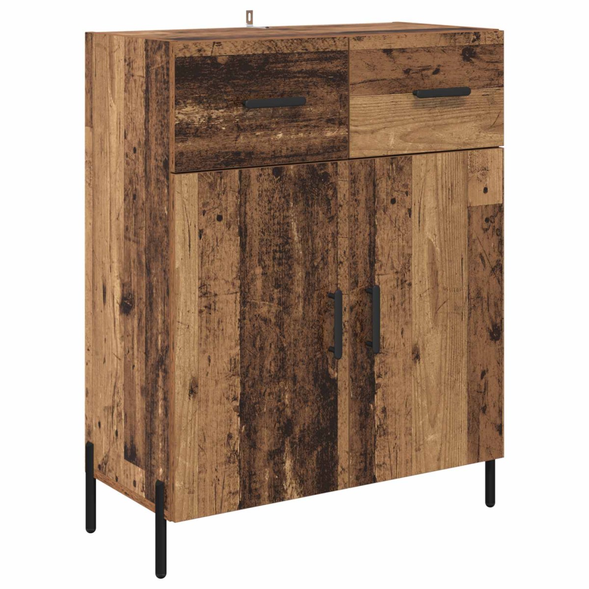 vidaXL Highboard 2 τμχ. Παλιό Ξύλο 69,5 x 34 x 180 εκ.