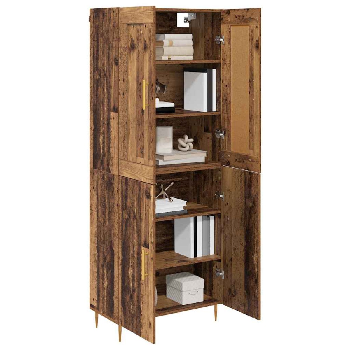 vidaXL Highboard Παλιό Ξύλο 69,5 x 34 x 180 εκ. Επεξεργασμένο Ξύλο
