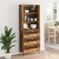 vidaXL Highboard Παλιό Ξύλο 69,5 x 34 x 180 εκ. Επεξεργασμένο Ξύλο