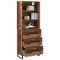 vidaXL Highboard 2 τμχ. Παλιό ξύλο 69,5 x 34 x 180 εκ.
