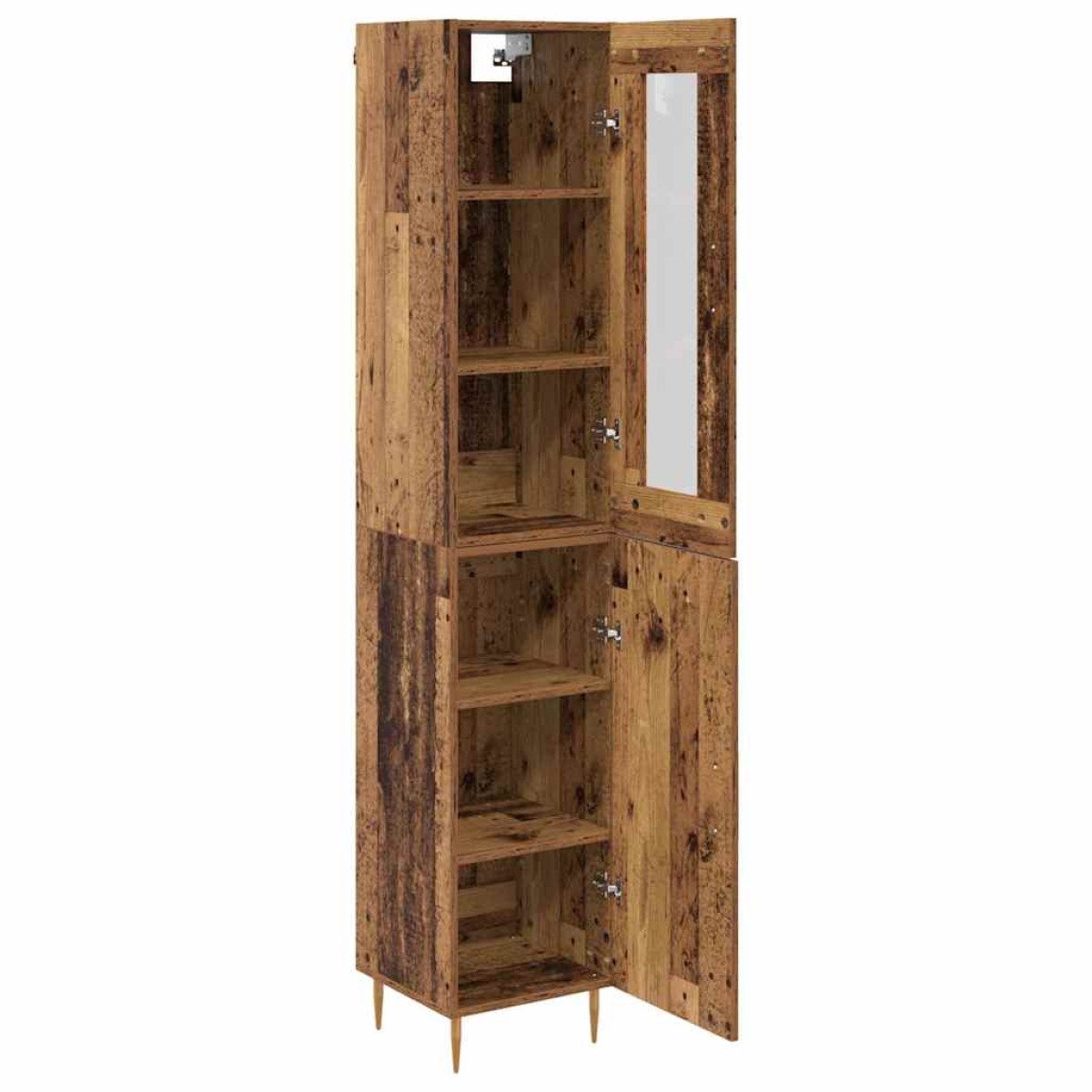 vidaXL Highboard 2 τμχ. Παλιό Ξύλο 34,5 x 34 x 180 εκ.