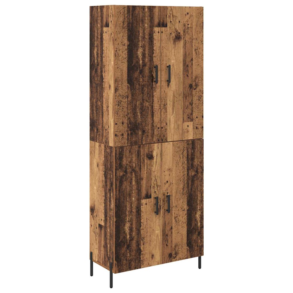 vidaXL Highboard Παλιό Ξύλο 69,5 x 34 x 180 εκ. Επεξεργασμένο Ξύλο