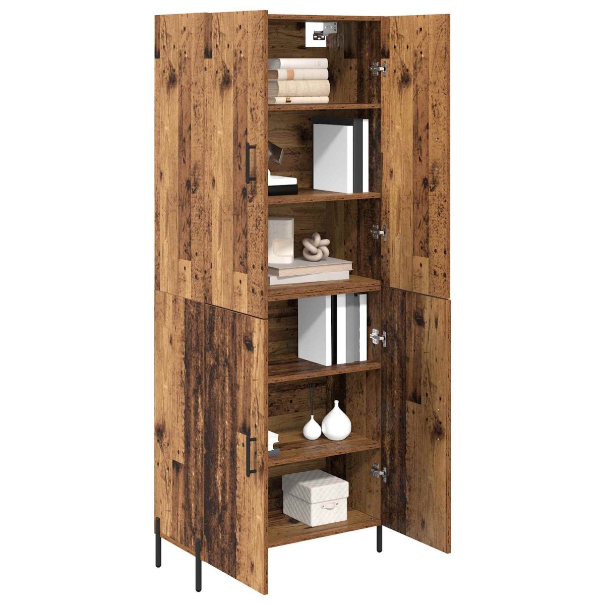 vidaXL Highboard Παλιό Ξύλο 69,5 x 34 x 180 εκ. Επεξεργασμένο Ξύλο