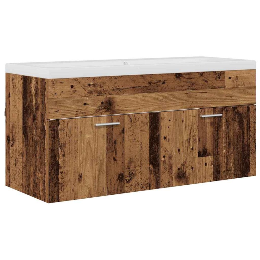 vidaXL Ντουλάπι Μπάνιου Παλιό ξύλο 100 x 38,5 x 46 cm